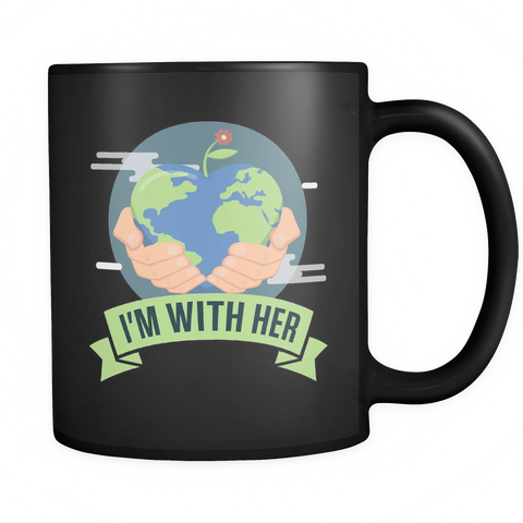 I'm With Her Black Mug
