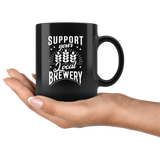 Support Your Local Brewery 11oz Black Mug