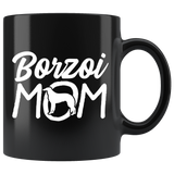 Borzoi Mom 11oz Black Mug