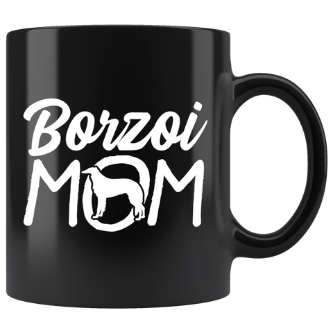 Borzoi Mom 11oz Black Mug