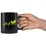 Vegan Heartbeat 11oz Black Mug