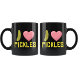 I Love Pickles 11oz Black Mug