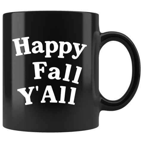 Happy Fall Y'All 11oz Black Mug