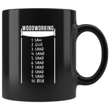 Woodworking In 10 Easy Steps 11oz Black Mug