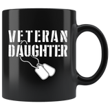 Veteran Daughter 11oz Black Mug