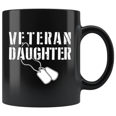 Veteran Daughter 11oz Black Mug