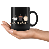 Latte Artist 11oz Black Mug