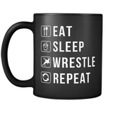 Eat Sleep Wrestle Repeat Mug