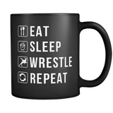 Eat Sleep Wrestle Repeat Mug