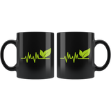 Vegan Heartbeat 11oz Black Mug