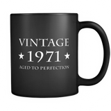 Vintage 1971 Aged to Perfection Black Mug