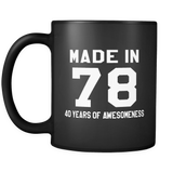 Made In 78 Black Mug