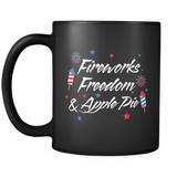 Fireworks Freedom & Apple Pie Black Mug