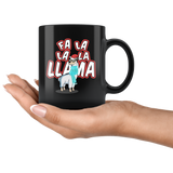 Fa La La La Llama - Christmas 11oz Black Mug