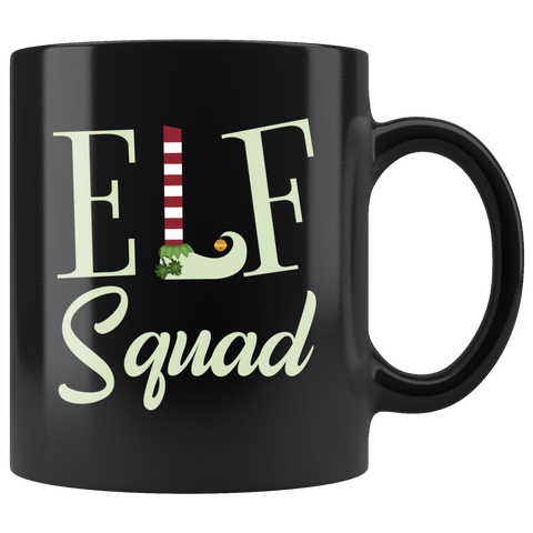Elf Squad 11oz Black Mug