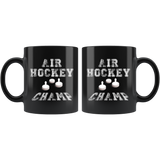 Air Hockey Champ 11oz Black Mug