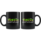Adopt A Plant 11oz Black Mug