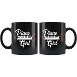 Piano Girl 11oz Black Mug