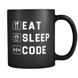 Eat Sleep Code Black Mug