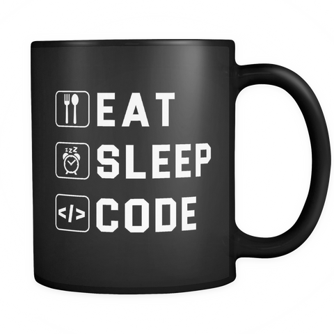 Eat Sleep Code Black Mug