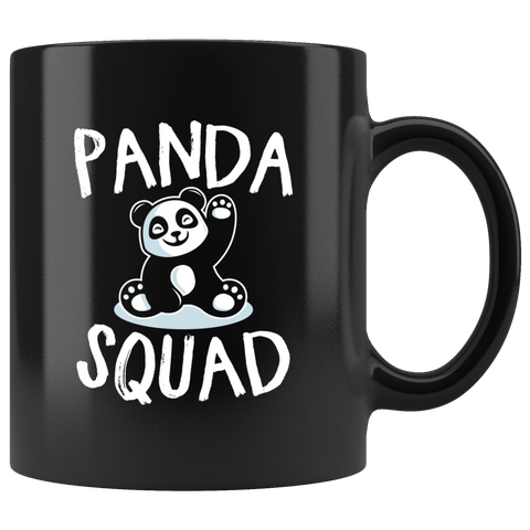Panda Squad 11oz Black Mug