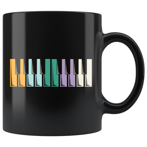 Piano Image 11oz Black Mug