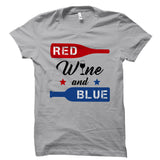 Red Wine And Blue White Shirt