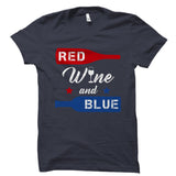 Red Wine And Blue Black Shirt