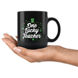 One Lucky Teacher 11oz Black Mug