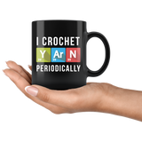 I Crochet Periodically 11oz Black Mug