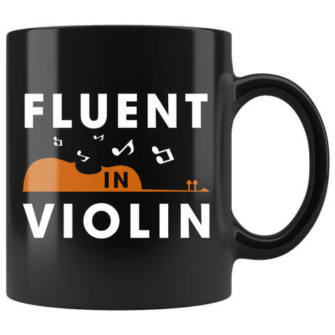 Fluent In Violin 11oz Black Mug