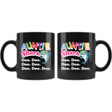 Auntie Shark Doo Doo Doo Doo 11oz Black Mug