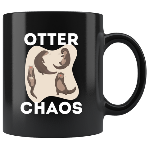 otter chaos 11oz black mug
