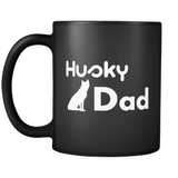 Husky Dad Black Mug