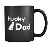 Husky Dad Black Mug