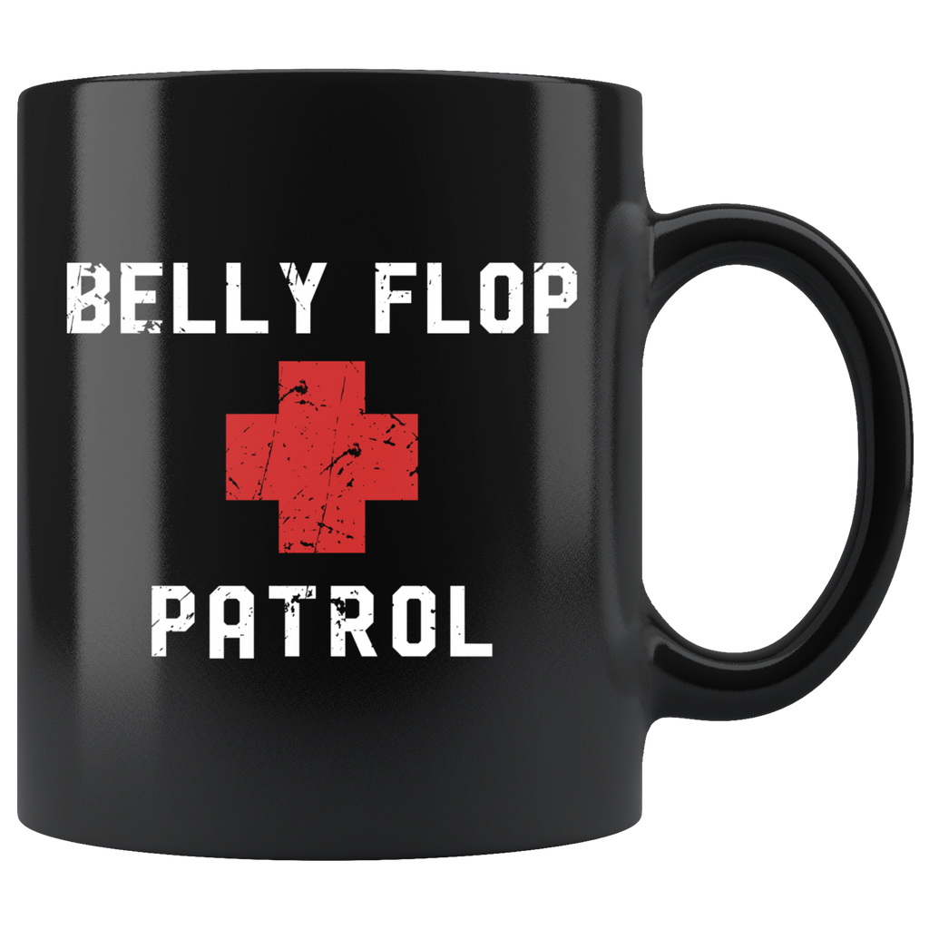 Belly Flop Patrol 11oz Black Mug