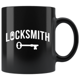 Locksmith With Key 11oz Black Mug