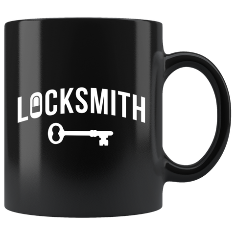 Locksmith With Key 11oz Black Mug
