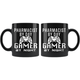 Pharmacist By Day Gamer By Night 11oz Black Mug - Custom