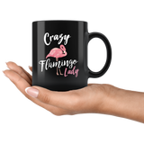 Crazy Flamingo Lady 11oz Black Mug