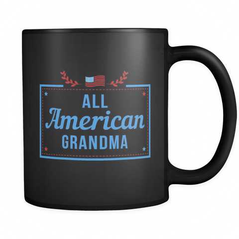 All American Grandma Black Mug
