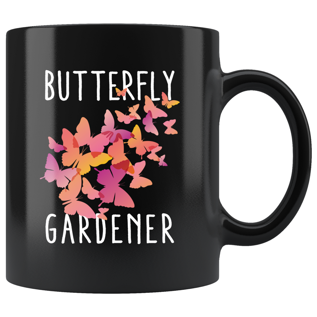 Butterfly Gardener 11oz Black Mug