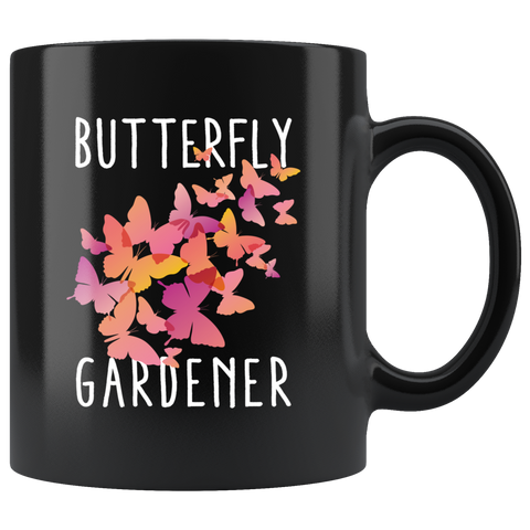 Butterfly Gardener 11oz Black Mug