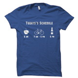 Todays Schedule Coffee Bicycle Beer Funny Biker Tee