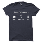 Todays Schedule Coffee Golfing Beer Funny Golfer Tee