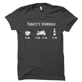 Todays Schedule Coffee Biking Beer Funny Biker Tee
