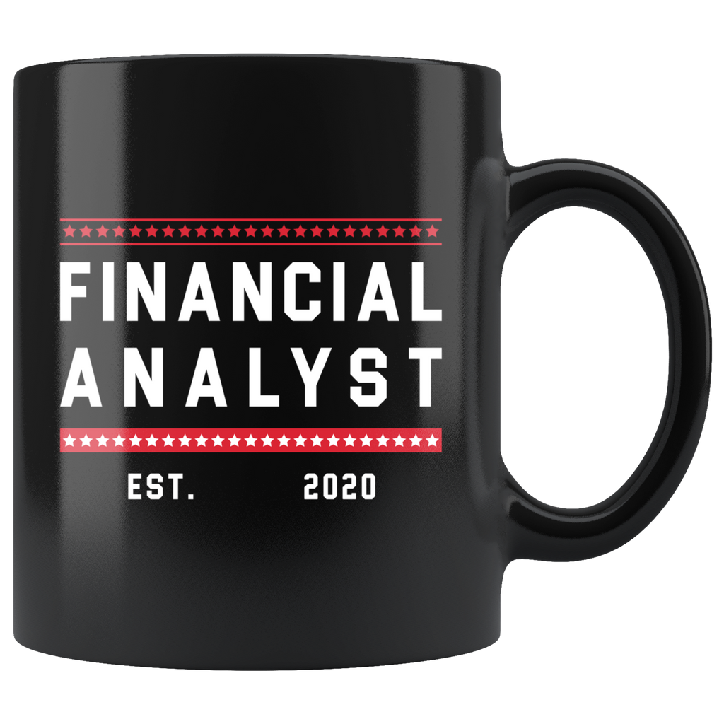 Financial Analyst Est 2020 11oz Black Mug
