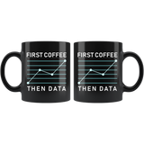 First Coffee Then Data 11oz Black Mug