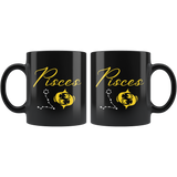 Pisces 11oz Black Mug