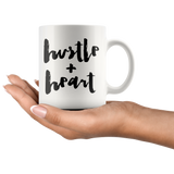 Hustle + Heart White Mug
